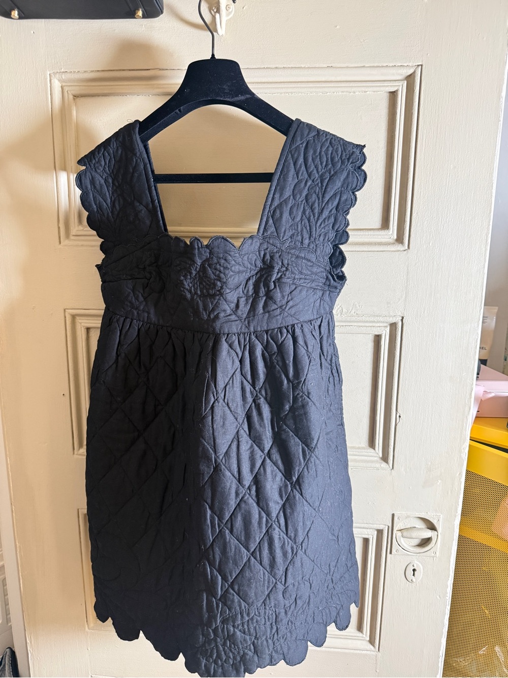 ASOS Black Quilted Scallop-Edge Formal Dress